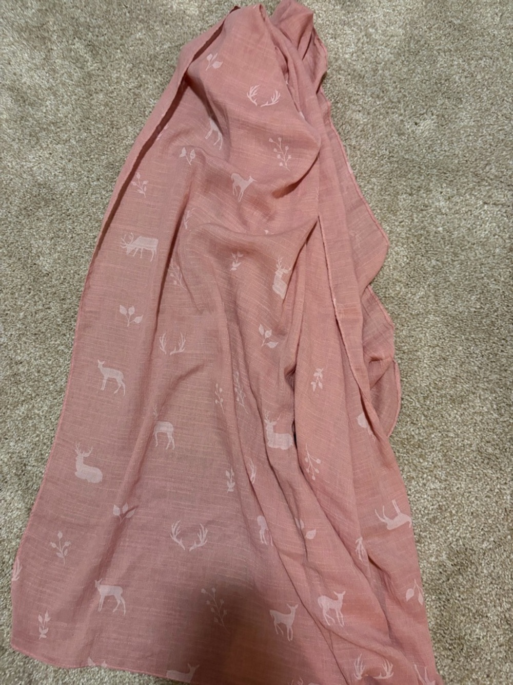 Pink deer scarf shawl